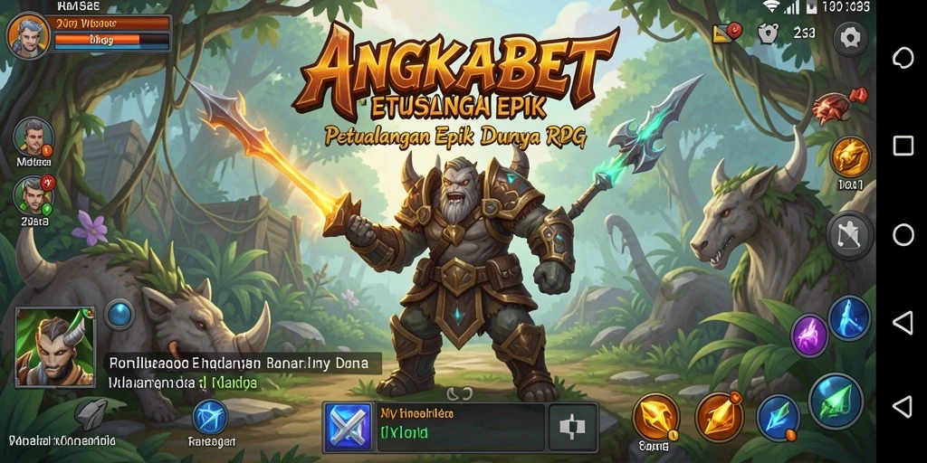 Tampilan gameplay RPG yang epik dan mendebarkan di ANGKABET.