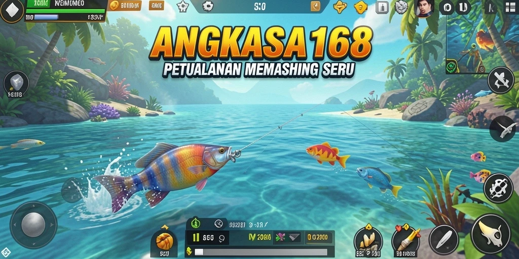 Tangkapan besar dan indah dalam gameplay memancing.