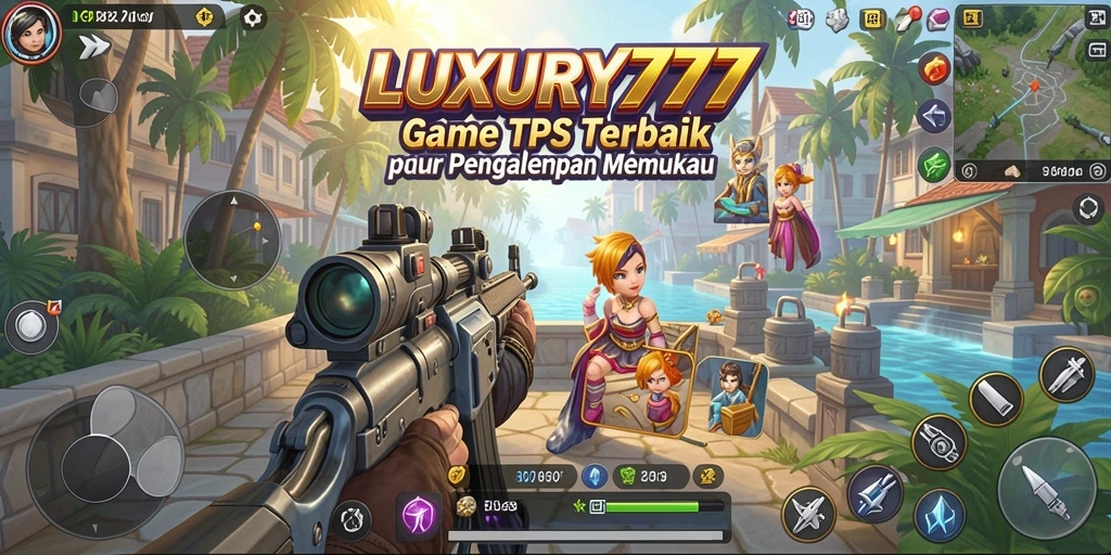 Tangkapan layar utama LUXURY777 menampilkan pertempuran intens di arena TPS.