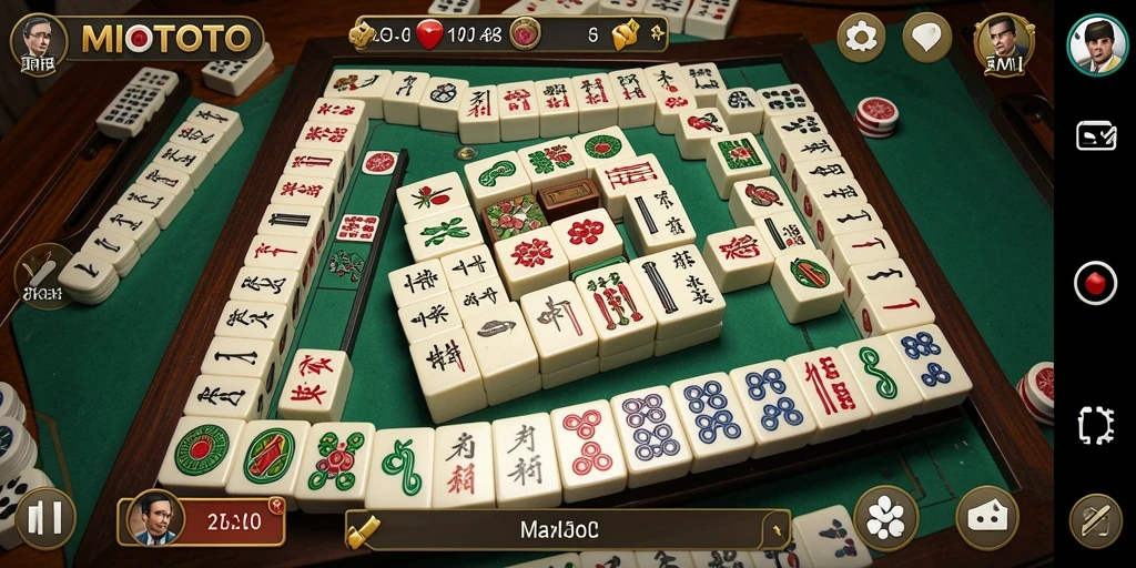 Gameplay seru MIOTOTO dengan grafis Mahjong yang menarik.