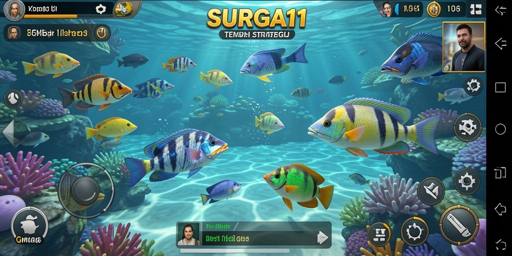 Tampilan menarik dari gameplay SURGA11 saat menembak ikan.